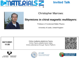 Invited talk: Christopher Marrows Invited talk: Christopher Marrows