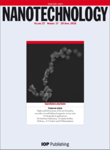 BCMaterials publication on the front page of "Nanotechnology" journal BCMaterials publication on the front page of "Nanotechnology" journal