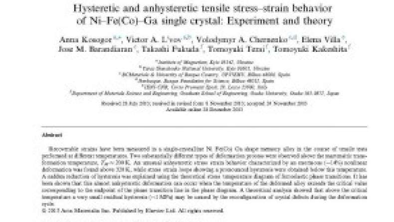New BCMaterials paper at Acta Materialia