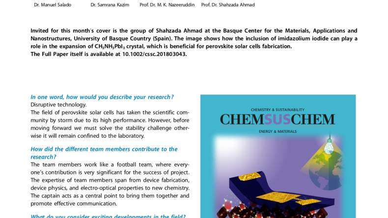 New cover on ChemSusChem