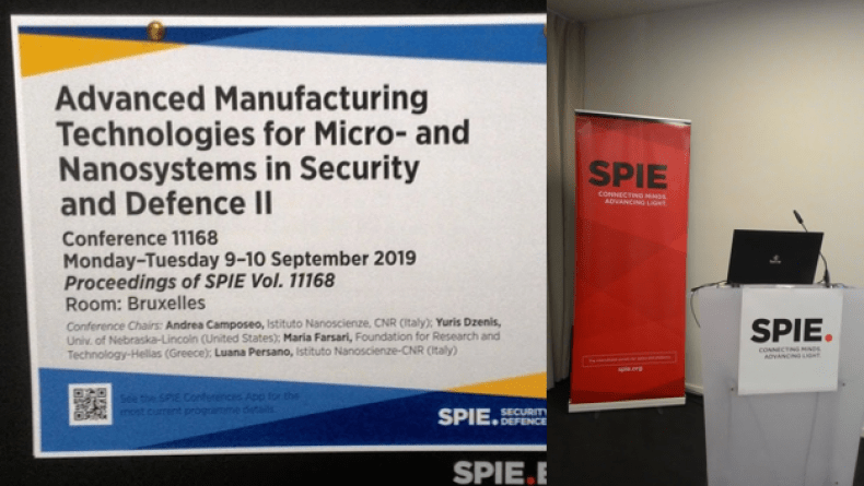 BCMaterials at Smart Sensors and Actuators at the SPIE meeting on Security and Defence
