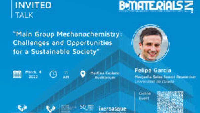 Felipe García: "Main Group Mechanochemistry: Challenges and Opportunities for a Sustainable Society"